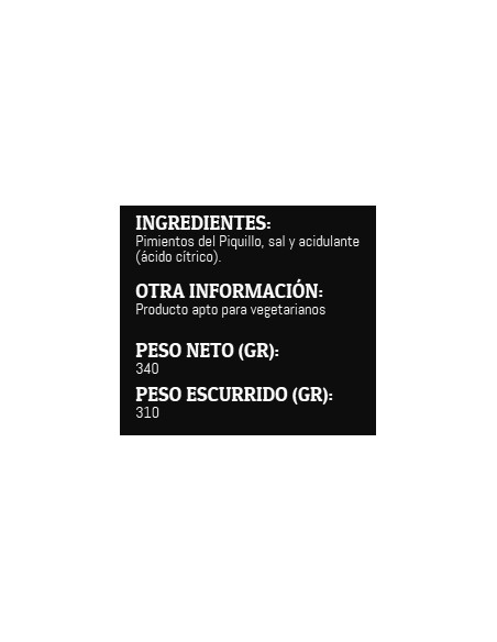 Pimentas piquillo inteiras turvar extra Rosara 340 grs.