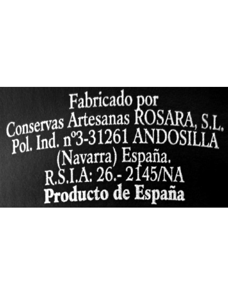 Etiqueta Alcachofas  rellenas de marisco Rosara lata 400 grs.
