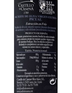 Huile d'olive extra vierge Canena Château Picual 500 ml. 2