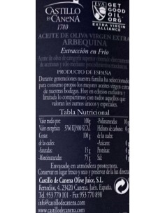 Oli oliva verge extra Castell de Canena Arbequina 500 ml. 2