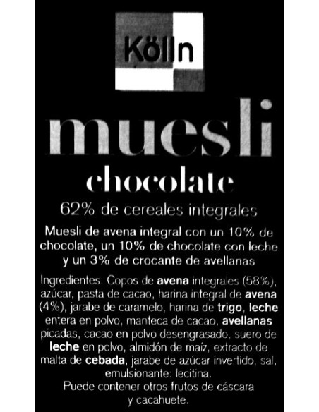 Cioccolato Muesli Kölln 500 grammi Avena.