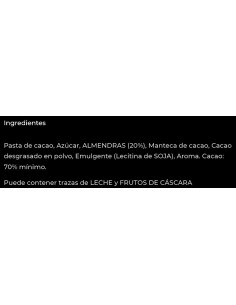 Chocolate 70% cacao con Almendras Simón Coll 100gr 2