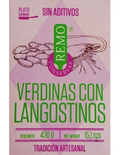 Fabes Verdines con gamberi in scatola Remo 425 gr.