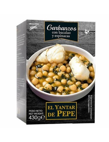 Chickpeas with cod and spinach El Yantar de Pepe 430 grs.