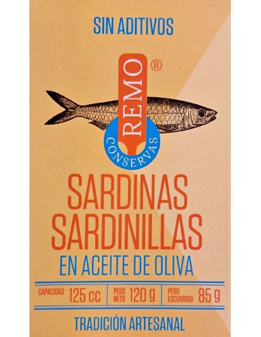 Sardinillas en aceite de oliva Conservas Remo 120 grs.