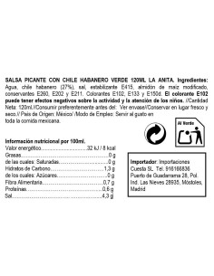 copy of Salsa de Xile habanero picant verd La Extra 140 grs. 2