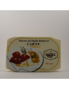 Piquillo Paprika mit Fleisch 250g Dose Rosara gestopft.